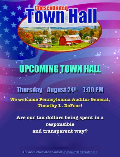 Pennsylvania - Aug 24, 2023 - ChescoUnited Town Hall