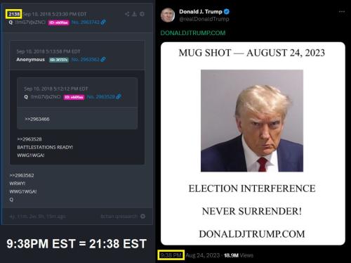 Trump Mug Shot Tweet Comms - Time Stamp