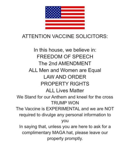 notice for COVID vaccine solicitors