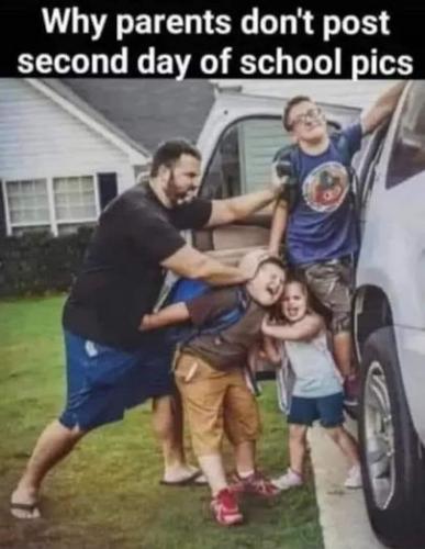 why parents dont post pictures of the second day of school