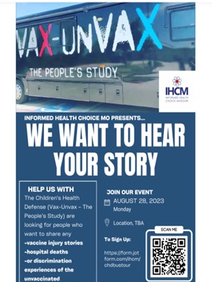 Missouri - Location TBD - Aug 29, 2023 - Children's Health Defense Bus Tour