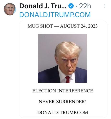 Donald Trump mugshot August 24, 2023