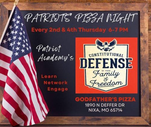 Nixa, Missouri - 2nd and 4th Thursdays - Patriot Academy - Constitutional Defense of Your Family and Freedom