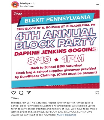 Philadelphia, Pennsylvania - Aug 19, 023 - BLEXIT - 4th Annual Block Party