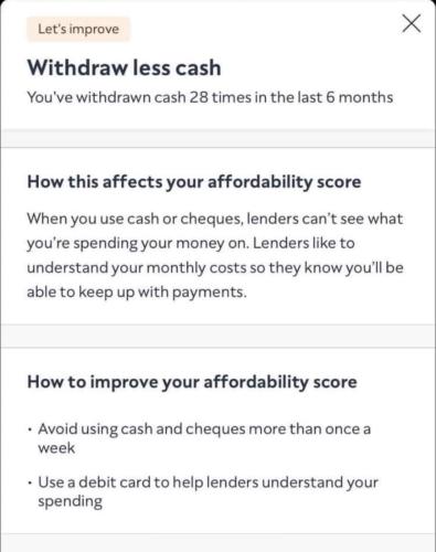withdraw less cash