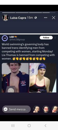 no more trans in swimming