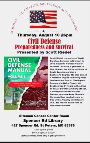 St Peters, Missouri - Aug 10, 2023 - Civil Defense Preparedness and Survival