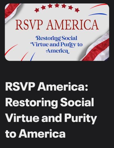 Evansville, Indiana - Aug 19, 2023 - Restoring Social Virtue and Purity to America