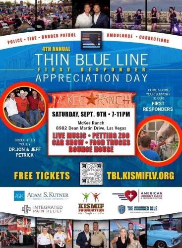 Las Vegas, Nevada - Sep 9, 2023 - Thin Blue Line - First REsponder Appreciation Day