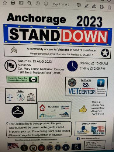 Anchorage, Alaska - Aug 19, 2023 - Stand Down - A Community of Care for Veterans
