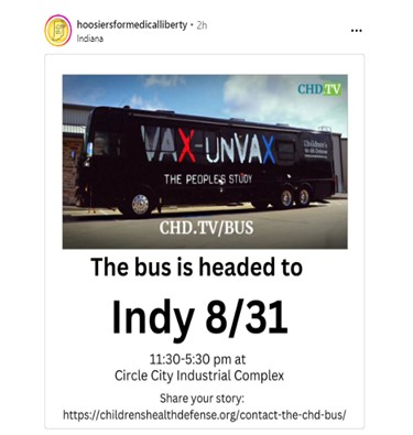 Indiana - Aug 31, 2023 - Children's Health Defense Bus Tour - Tell Your Story