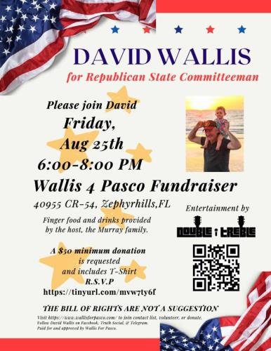 Zephyrhills, Florida - Aug 25, 2023 - Rundraiser - David Wallis for Republican State Committeeman