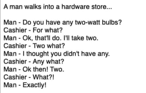 walks into a hardwars store