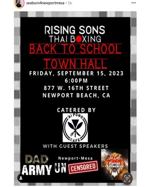 Newport Beach, California - Sep 15, 2023 - Raising Sons - Back to School Town Hall