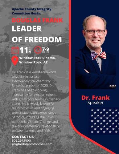 Window Rock, Arkansas - Sep 11, 2023 - Apache County Integrity Committee Host Dr. Douglas Frank