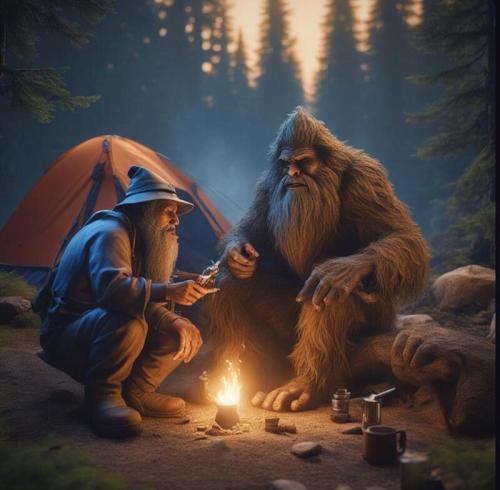 Man and Bigfoot