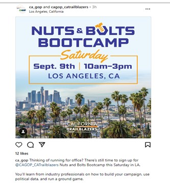 Los Angeles, California - Sep 9, 2023 - CA GOP Nuts and Bolts Bootcamp