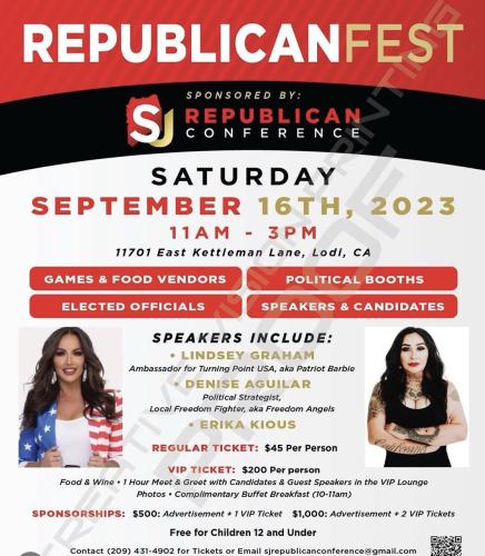 Lodi, California - Sep 16, 2023 - RepublicanFest