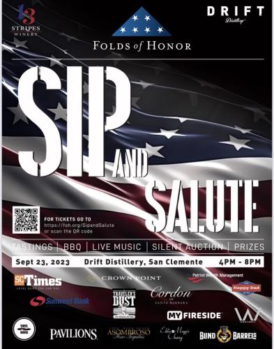 San Clemente, California - Sep 23, 2023 - Folds of Honor - Sip and Salute
