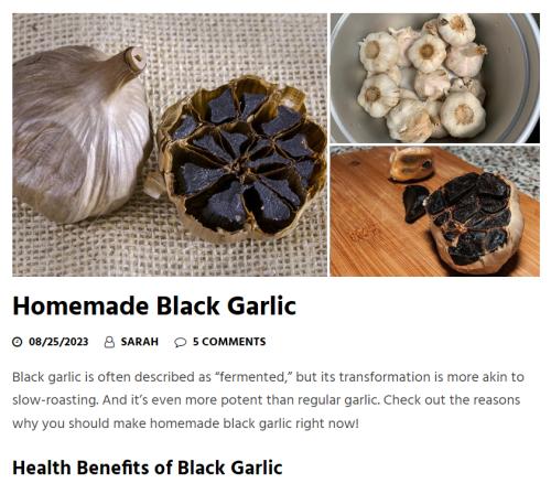 Homemade Black Garlic