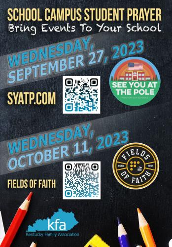 Kentucky - Sep 27, 2023 and Oct 11, 2023 - School Campus Student Prayer Events