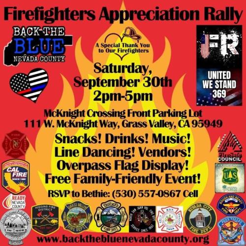 Grass Valley, California - Sep 30, 2023 - Firefighters Appreciation Rally