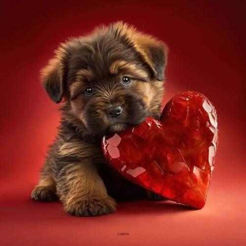 Puppy with heart