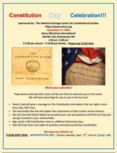 Brentwood, New Hampshire - Sep 17, 2023 - Constitution Day Celebration