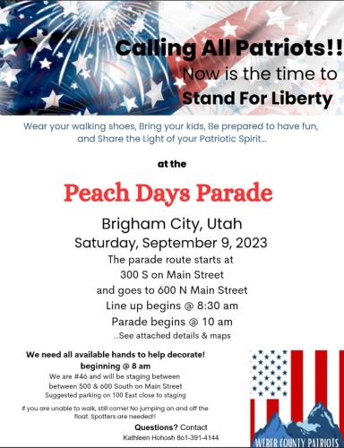 Brigham City, Utah - Sep 9, 2023 - Peach Days Parade