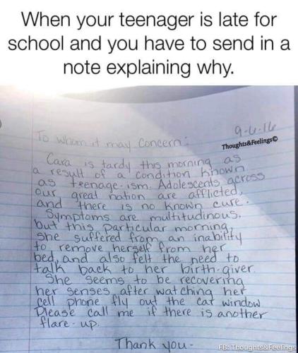 late for school
