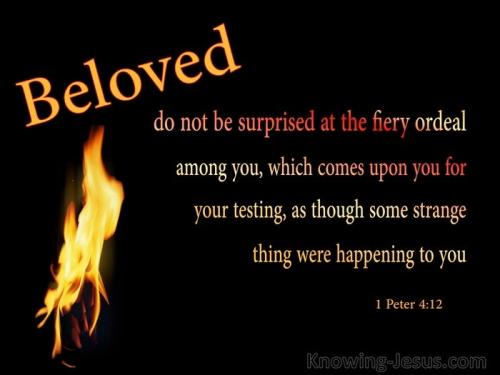 1 Peter 4-12 Do Not Be Surprised At The Fiery Ordeals Which Are To Test You black