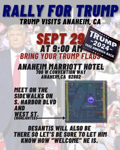 Anaheim, California - Sep 29, 2023 - Rally for Trump