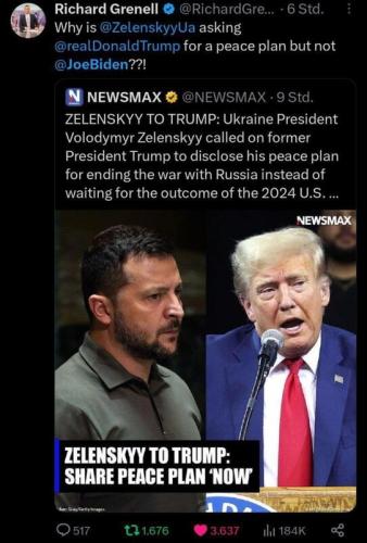 Zelensky to Trump peace plan