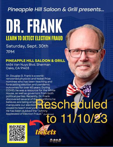 Sherman Oaks, California - Dr. Douglas Frank - Rescheduled to Nov 10, 2023