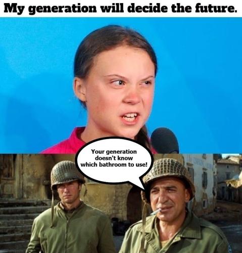 Your generation doesn't know which bathroom to use