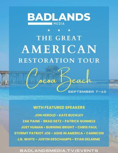 Cocoa Beach, Florida - Sep 7-10, 2023 - Badland Media - The Great American Restoration Tour