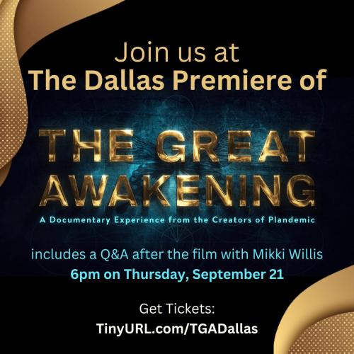 Dallas, Texas - Sep 21, 2023 - Premier of the Great Awakening