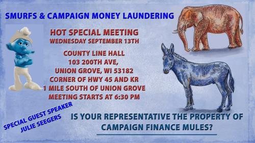 Union Grove, Wisconsin - Sep 13, 2023 - Campaign Money Laundering