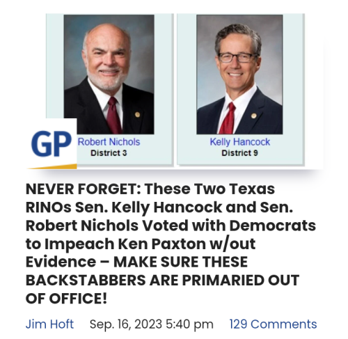 Primary these 2 Texas RINOS