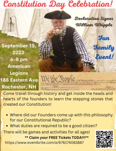 Rochester, New Hampshire - Sep 15, 2023 - Constitution Day Celebration