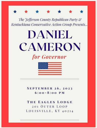 Louisville, Kentucky - Sep 26, 2023 - Jefferson County Republicans - Speaker Daniel Cameron for Governor