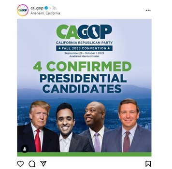 Anaheim, California - Sep 29 - Oct 1, 2023 - CAGOP Fall Convention