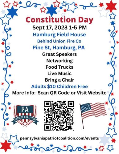Hamburg, Pennsylvania - Sep 17, 2023 - Constitution Day Celebration