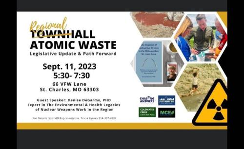 St. Charles. Missouri - Sep 11, 2023 - Regional Automic Waste Legislative Update and path Forward