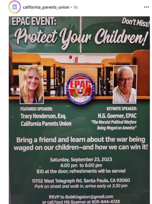 Santa Paula, California - Sep 23, 2023 - California Parents Union - Protect Your Children