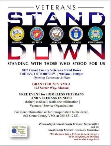 Marion, Indiana - Oct 6, 2023 - Veterans Stand Down