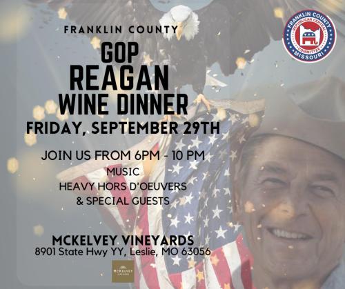 Leslie Missouri - Sep 29, 2023 - Franklin County GOP Reagan Wine Dinner