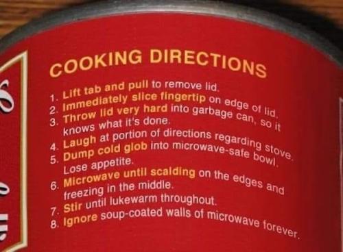 cooking instructions
