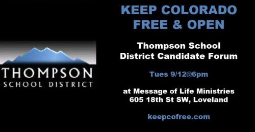 Loveland, Colorado - Sep 12, 2023 - Thompson School District Candidate Forum