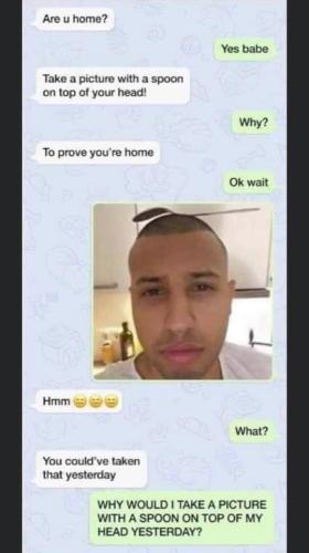 spoon on head